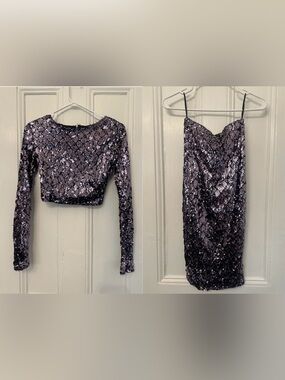 Revamped purple sequin set